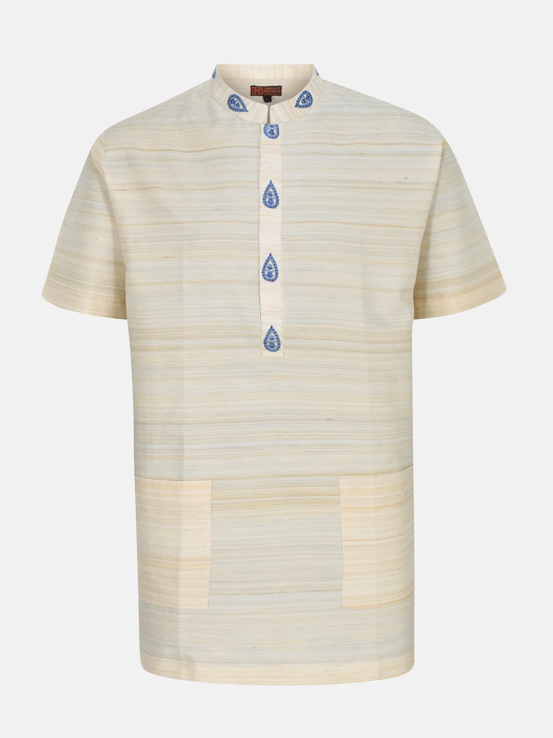 Ecru Embroidered Endi Silk-Cotton Fatua